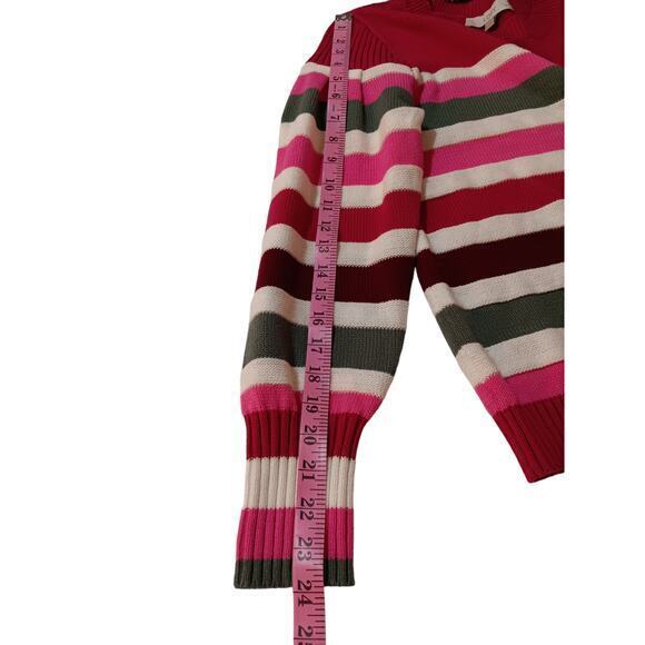 LOFT Pullover Sweater Top Size MediumP Cotton Blend Colorful Stripes - Picture 7 of 9